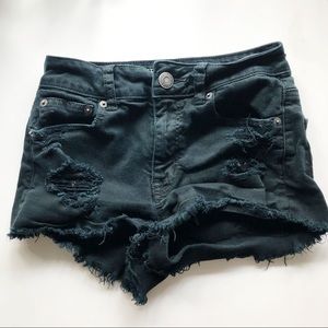 Black high waisted festival shorts